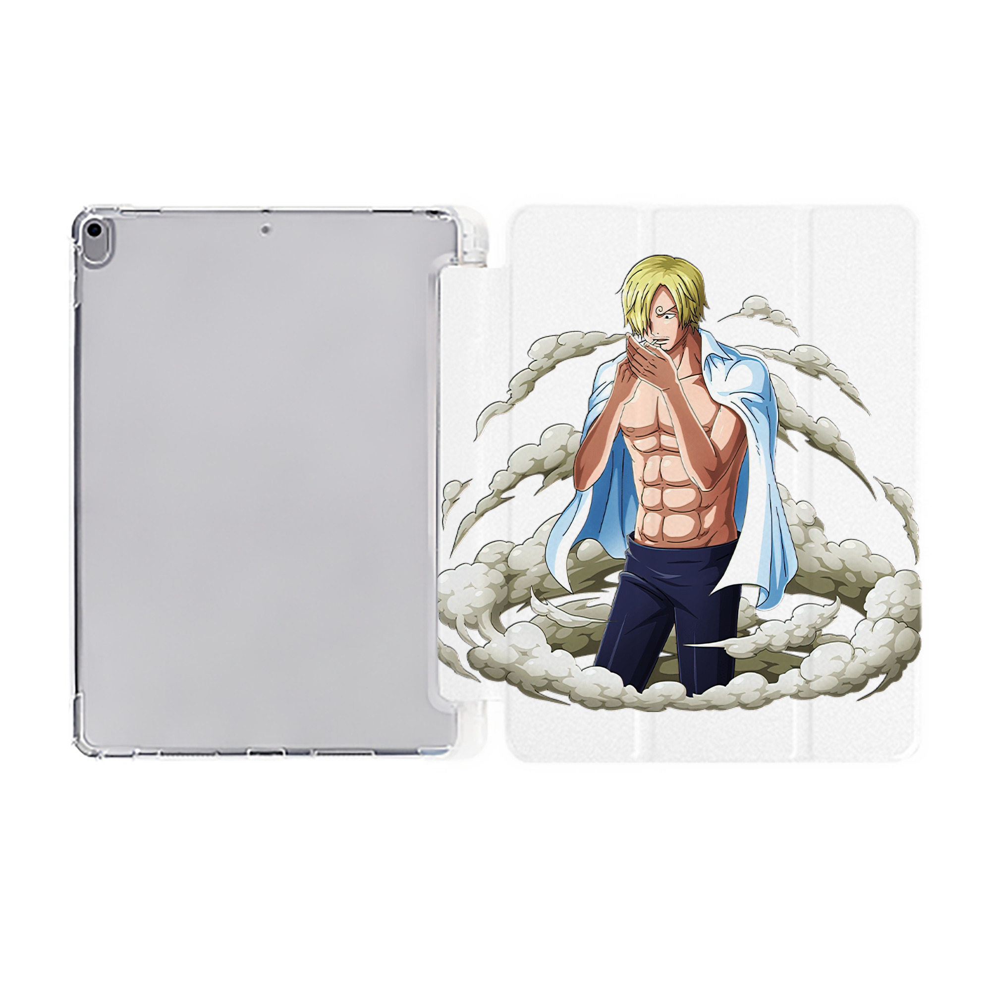 （画像用） ワンピース サンジ ONE PIECE Sanji IPad ケース ペン収納付き 三つ折りスタンド PUレザー×シリコン 対応機種9.5/10.5/10.9インチ